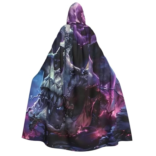 ZORIN Kapuzenumhang, Halloween-Kostüm, 149,9 cm, Robe mit Kapuze, Totenkopf, Blitz, Sternenlicht, Himmel, Rose, Uni-Kostüm, Umhang für Halloween, Weihnachten, Cosplay-Party ZORIN Kapuzenumhang, Halloween-Kostüm, 149,9 cm, Robe mit Kapuze, Totenkopf, Blitz, Sternenlicht, Himmel, Rose, Uni-Kostüm, Umhang für Halloween, Weihnachten, Cosplay-Party von ZORIN