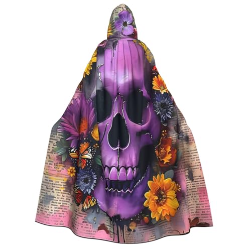 ZORIN Kapuzenumhang, Halloween-Kostüm, 149,9 cm, Robe mit Kapuze, Totenkopf, Blumen, Schmetterlinge, Buchstaben, Uni, Fasching, Umhang für Halloween, Weihnachten, Cosplay, Party ZORIN Kapuzenumhang, Halloween-Kostüm, 149,9 cm, Robe mit Kapuze, Totenkopf, Blumen, Schmetterlinge, Buchstaben, Uni, Fasching, Umhang für Halloween, Weihnachten, Cosplay, Party von ZORIN