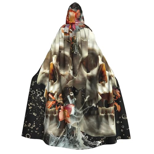 ZORIN Kapuzenumhang, Halloween-Kostüm, 149,9 cm, Robe mit Kapuze, Totenkopf, Blumen, schmelzen, Uni, Kostüm-Umhang für Halloween, Weihnachten, Cosplay-Party ZORIN Kapuzenumhang, Halloween-Kostüm, 149,9 cm, Robe mit Kapuze, Totenkopf, Blumen, schmelzen, Uni, Kostüm-Umhang für Halloween, Weihnachten, Cosplay-Party von ZORIN