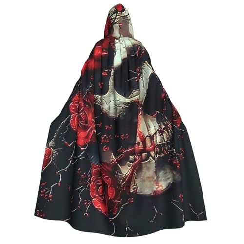 ZORIN Kapuzenumhang, Halloween-Kostüm, 149,9 cm, Robe mit Kapuze, Totenkopf, Dorn, rote Rose, Uni-Kostüm, Umhang für Halloween, Weihnachten, Cosplay-Party ZORIN Kapuzenumhang, Halloween-Kostüm, 149,9 cm, Robe mit Kapuze, Totenkopf, Dorn, rote Rose, Uni-Kostüm, Umhang für Halloween, Weihnachten, Cosplay-Party von ZORIN