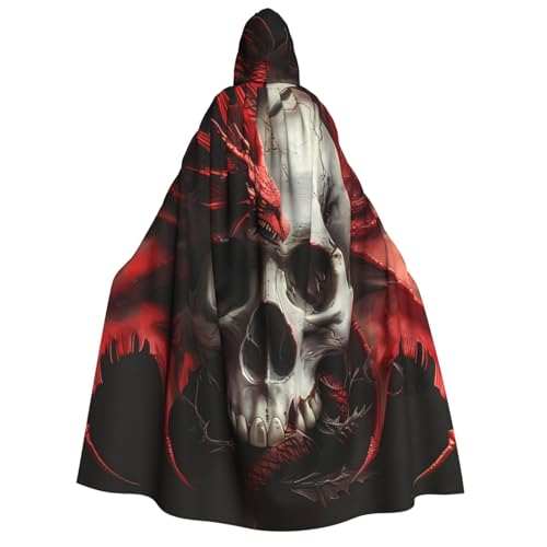 ZORIN Kapuzenumhang, Halloween-Kostüm, 149,9 cm, Robe mit Kapuze, Totenkopf, Drachenflügel, Fantasie, Uni, Kostüm-Umhang für Halloween, Weihnachten, Cosplay-Party ZORIN Kapuzenumhang, Halloween-Kostüm, 149,9 cm, Robe mit Kapuze, Totenkopf, Drachenflügel, Fantasie, Uni, Kostüm-Umhang für Halloween, Weihnachten, Cosplay-Party von ZORIN
