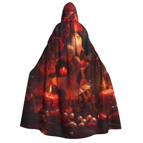 ZORIN Kapuzenumhang, Halloween-Kostüm, 149,9 cm, Robe mit Kapuze, Totenkopf, Lichtrosen, Kerzen, Uni, Kostüm-Umhang für Halloween, Weihnachten, Cosplay-Party ZORIN Kapuzenumhang, Halloween-Kostüm, 149,9 cm, Robe mit Kapuze, Totenkopf, Lichtrosen, Kerzen, Uni, Kostüm-Umhang für Halloween, Weihnachten, Cosplay-Party von ZORIN