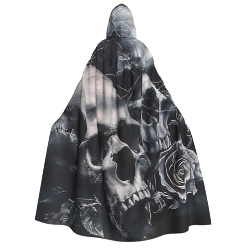 ZORIN Kapuzenumhang, Halloween-Kostüm, 149,9 cm, Robe mit Kapuze, Totenkopf, Spinnennetz, Blume, Uni, Kostüm-Umhang für Halloween, Weihnachten, Cosplay-Party ZORIN Kapuzenumhang, Halloween-Kostüm, 149,9 cm, Robe mit Kapuze, Totenkopf, Spinnennetz, Blume, Uni, Kostüm-Umhang für Halloween, Weihnachten, Cosplay-Party von ZORIN
