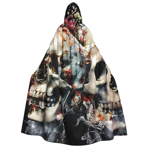 ZORIN Kapuzenumhang, Halloween-Kostüm, 149,9 cm, Robe mit Kapuze, Totenkopf, Wasserblumen, Uni, Fasching, Umhang für Halloween, Weihnachten, Cosplay, Party ZORIN Kapuzenumhang, Halloween-Kostüm, 149,9 cm, Robe mit Kapuze, Totenkopf, Wasserblumen, Uni, Fasching, Umhang für Halloween, Weihnachten, Cosplay, Party von ZORIN