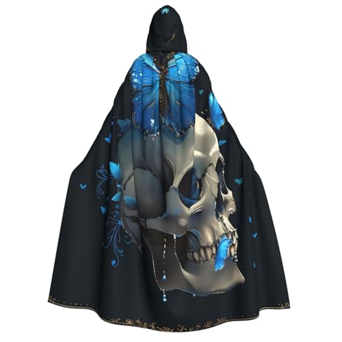 ZORIN Kapuzenumhang, Halloween-Kostüm, 149,9 cm, Robe mit Kapuze, Totenkopf, blauer Schmetterling, Uni, Kostüm-Umhang für Halloween, Weihnachten, Cosplay, Party ZORIN Kapuzenumhang, Halloween-Kostüm, 149,9 cm, Robe mit Kapuze, Totenkopf, blauer Schmetterling, Uni, Kostüm-Umhang für Halloween, Weihnachten, Cosplay, Party von ZORIN