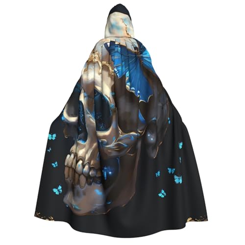 ZORIN Kapuzenumhang, Halloween-Kostüm, 149,9 cm, Robe mit Kapuze, Totenkopf, blauer Schmetterling, Uni, Kostüm-Umhang für Halloween, Weihnachten, Cosplay, Party ZORIN Kapuzenumhang, Halloween-Kostüm, 149,9 cm, Robe mit Kapuze, Totenkopf, blauer Schmetterling, Uni, Kostüm-Umhang für Halloween, Weihnachten, Cosplay, Party von ZORIN