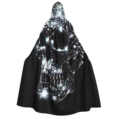 ZORIN Kapuzenumhang, Halloween-Kostüm, 149,9 cm, Robe mit Kapuze, Totenkopf, funkelnder Diamant, Uni-Kostüm, Umhang für Halloween, Weihnachten, Cosplay-Party ZORIN Kapuzenumhang, Halloween-Kostüm, 149,9 cm, Robe mit Kapuze, Totenkopf, funkelnder Diamant, Uni-Kostüm, Umhang für Halloween, Weihnachten, Cosplay-Party von ZORIN