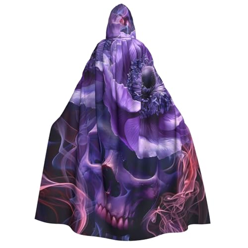 ZORIN Kapuzenumhang, Halloween-Kostüm, 149,9 cm, Robe mit Kapuze, Totenkopf, rauchviolette Blume, Uni, Kostüm-Umhang für Halloween, Weihnachten, Cosplay-Party ZORIN Kapuzenumhang, Halloween-Kostüm, 149,9 cm, Robe mit Kapuze, Totenkopf, rauchviolette Blume, Uni, Kostüm-Umhang für Halloween, Weihnachten, Cosplay-Party von ZORIN