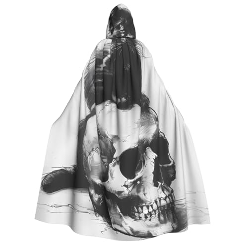 ZORIN Kapuzenumhang, Halloween-Kostüm, 149,9 cm, Robe mit Kapuze, Totenkopf, schwarze Katze, schlichter Uni-Kostüm, Umhang für Halloween, Weihnachten, Cosplay-Party ZORIN Kapuzenumhang, Halloween-Kostüm, 149,9 cm, Robe mit Kapuze, Totenkopf, schwarze Katze, schlichter Uni-Kostüm, Umhang für Halloween, Weihnachten, Cosplay-Party von ZORIN