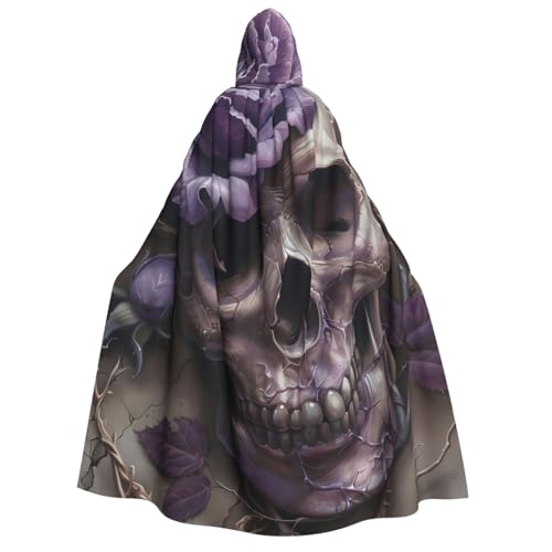 ZORIN Kapuzenumhang, Halloween-Kostüm, 149,9 cm, Robe mit Kapuze, Totenkopf-Wand, violette Rose, Uni-Kostüm, Umhang für Halloween, Weihnachten, Cosplay-Party ZORIN Kapuzenumhang, Halloween-Kostüm, 149,9 cm, Robe mit Kapuze, Totenkopf-Wand, violette Rose, Uni-Kostüm, Umhang für Halloween, Weihnachten, Cosplay-Party von ZORIN