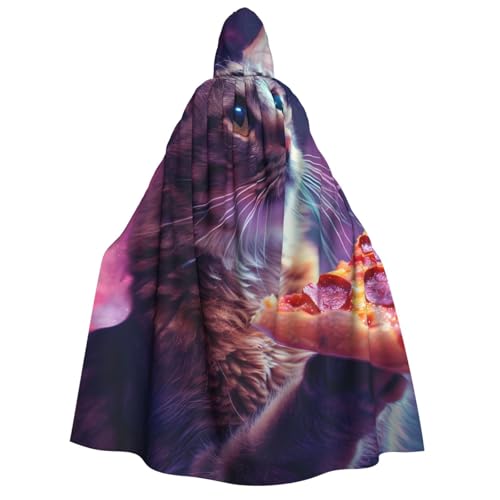 ZORIN Kapuzenumhang, Halloween-Kostüm, 149,9 cm, Robe mit Kapuze, Weltraum, lila, Galaxie-Katze, Uni, Kostüm-Umhang für Halloween, Weihnachten, Cosplay-Party von ZORIN