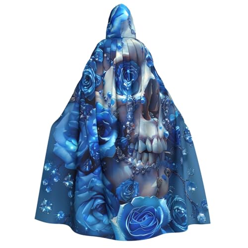 ZORIN Kapuzenumhang, Halloween-Kostüm, 149,9 cm, Robe mit Kapuze, blaue Rosen, Diamant-Schädel, Uni, Kostüm-Umhang für Halloween, Weihnachten, Cosplay-Party ZORIN Kapuzenumhang, Halloween-Kostüm, 149,9 cm, Robe mit Kapuze, blaue Rosen, Diamant-Schädel, Uni, Kostüm-Umhang für Halloween, Weihnachten, Cosplay-Party von ZORIN