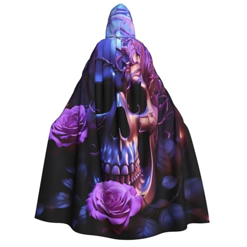 ZORIN Kapuzenumhang, Halloween-Kostüm, 149,9 cm, Robe mit Kapuze, lila Rose, Totenkopf, leuchtend, Uni, für Halloween, Weihnachten, Cosplay, Party ZORIN Kapuzenumhang, Halloween-Kostüm, 149,9 cm, Robe mit Kapuze, lila Rose, Totenkopf, leuchtend, Uni, für Halloween, Weihnachten, Cosplay, Party von ZORIN