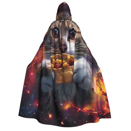 ZORIN Kapuzenumhang, Halloween-Kostüm, 150 cm, Bademantel mit Kapuze, Katzentacos, Weltraum, bunt, Uni, Kostüm-Umhang für Halloween, Weihnachten, Cosplay-Party ZORIN Kapuzenumhang, Halloween-Kostüm, 150 cm, Bademantel mit Kapuze, Katzentacos, Weltraum, bunt, Uni, Kostüm-Umhang für Halloween, Weihnachten, Cosplay-Party von ZORIN