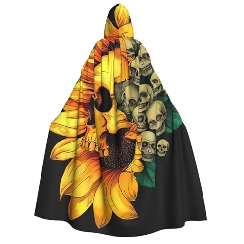 ZORIN Kapuzenumhang, Halloween-Kostüm, 150 cm, Bademantel mit Kapuze, Sonnenblume, Totenkopf, Blatt, Blütenblatt, Uni, Fasching, Umhang für Halloween, Weihnachten, Cosplay, Party ZORIN Kapuzenumhang, Halloween-Kostüm, 150 cm, Bademantel mit Kapuze, Sonnenblume, Totenkopf, Blatt, Blütenblatt, Uni, Fasching, Umhang für Halloween, Weihnachten, Cosplay, Party von ZORIN