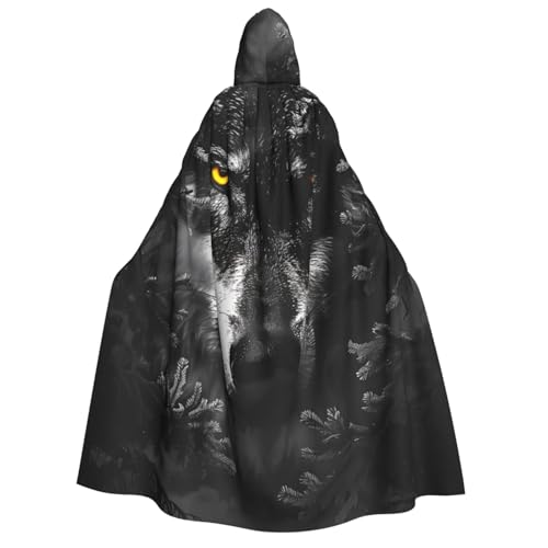 ZORIN Kapuzenumhang, Halloween-Kostüm, 150 cm, Bademantel mit Kapuze, Wütender Wolfszweig, Uni, für Halloween, Weihnachten, Cosplay-Party von ZORIN