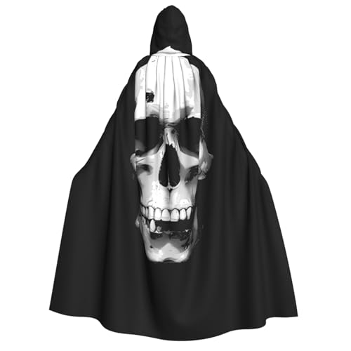 ZORIN Kapuzenumhang, Halloween-Kostüm, 150 cm, Bademantel mit Kapuze, einfacher weißer Totenkopf, Uni, Kostüm-Umhang für Halloween, Weihnachten, Cosplay-Party ZORIN Kapuzenumhang, Halloween-Kostüm, 150 cm, Bademantel mit Kapuze, einfacher weißer Totenkopf, Uni, Kostüm-Umhang für Halloween, Weihnachten, Cosplay-Party von ZORIN