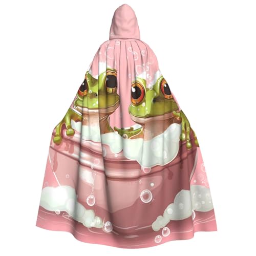 ZORIN Kapuzenumhang, Halloween-Kostüm, 150 cm, Bademantel mit Kapuze, niedlicher Frosch, Uni, Kostüm-Umhang für Halloween, Weihnachten, Cosplay-Party ZORIN Kapuzenumhang, Halloween-Kostüm, 150 cm, Bademantel mit Kapuze, niedlicher Frosch, Uni, Kostüm-Umhang für Halloween, Weihnachten, Cosplay-Party von ZORIN