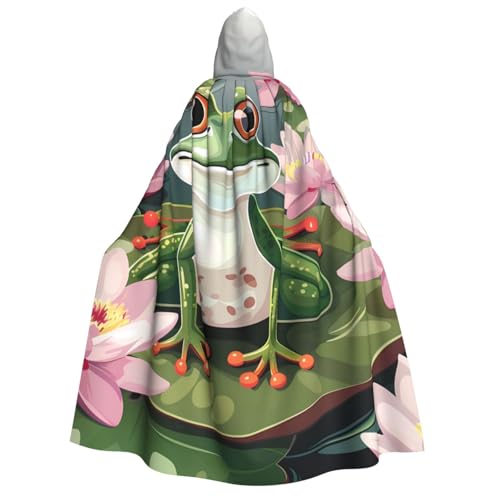 ZORIN Kapuzenumhang, Halloween-Kostüm, 150 cm, Robe mit Kapuze, Lotus-Frosch, niedlicher Uni-Kostüm, Umhang für Halloween, Weihnachten, Cosplay-Party ZORIN Kapuzenumhang, Halloween-Kostüm, 150 cm, Robe mit Kapuze, Lotus-Frosch, niedlicher Uni-Kostüm, Umhang für Halloween, Weihnachten, Cosplay-Party von ZORIN