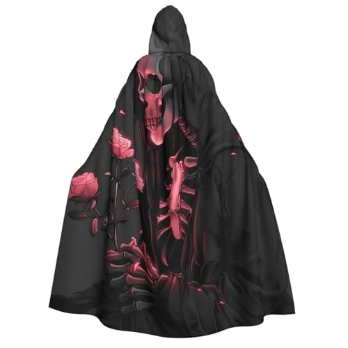 ZORIN Kapuzenumhang, Halloween-Kostüm, 150 cm, Robe mit Kapuze, Skelett-Rosen, glänzend, Uni, für Halloween, Weihnachten, Cosplay-Party ZORIN Kapuzenumhang, Halloween-Kostüm, 150 cm, Robe mit Kapuze, Skelett-Rosen, glänzend, Uni, für Halloween, Weihnachten, Cosplay-Party von ZORIN