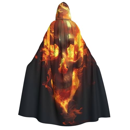 ZORIN Kapuzenumhang, Halloween-Kostüm, 150 cm, Robe mit Kapuze, Totenkopf-Flammen, dunkel, Uni, Kostüm-Umhang für Halloween, Weihnachten, Cosplay-Party ZORIN Kapuzenumhang, Halloween-Kostüm, 150 cm, Robe mit Kapuze, Totenkopf-Flammen, dunkel, Uni, Kostüm-Umhang für Halloween, Weihnachten, Cosplay-Party von ZORIN