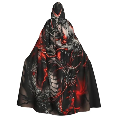 ZORIN Kapuzenumhang, Halloween-Kostüm, 150 cm, Robe mit Kapuze, roter Blitzdrachengesicht, Uni, Kostüm-Umhang für Halloween, Weihnachten, Cosplay-Party ZORIN Kapuzenumhang, Halloween-Kostüm, 150 cm, Robe mit Kapuze, roter Blitzdrachengesicht, Uni, Kostüm-Umhang für Halloween, Weihnachten, Cosplay-Party von ZORIN