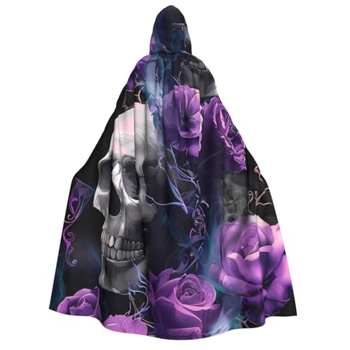 ZORIN Kapuzenumhang, Halloween-Kostüm, 150 cm, Robe mit Kapuze, violette Totenköpfe, Uni, für Halloween, Weihnachten, Cosplay, Party ZORIN Kapuzenumhang, Halloween-Kostüm, 150 cm, Robe mit Kapuze, violette Totenköpfe, Uni, für Halloween, Weihnachten, Cosplay, Party von ZORIN