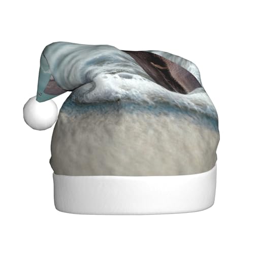 ZORIN Plüsch Weihnachtsmann Hut Weihnachtsmütze Elefant Und Möwe Am Strand Xmas Hüte Urlaub Party Supplies Weihnachtskostüm Für Erwachsene von ZORIN