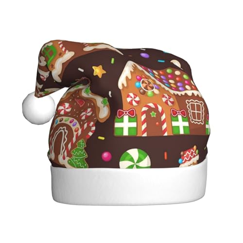 ZORIN Plüsch Weihnachtsmann Hut Weihnachtsmütze Weihnachten Lebkuchen Süßes Haus Xmas Hüte Urlaub Party Supplies Weihnachtskostüm Für Erwachsene von ZORIN