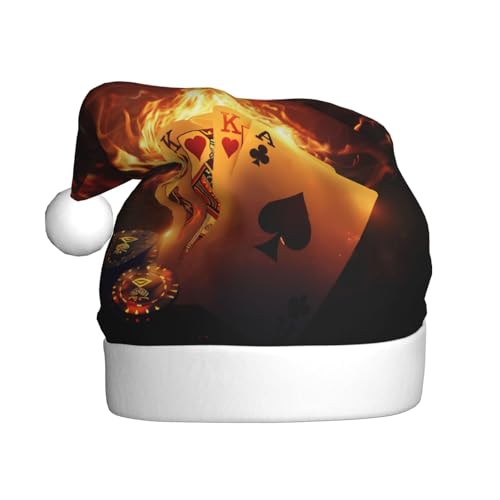 ZORIN Weihnachtsmütze, Flaming-Karten, Chips, Spiel, Uni, Komfort, Plüsch, für Weihnachten, Neujahr, Urlaub, Partyzubehör von ZORIN