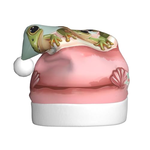 ZORIN Weihnachtsmütze, Frosch-Mütze, Schaumstoff, Rosa, Uni, Komfort-Plüsch, für Weihnachten, Neujahr, Urlaub, Partyzubehör von ZORIN