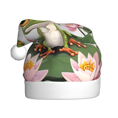 ZORIN Weihnachtsmütze, Lilien-Pad, Frosch, niedlicher Plüschbesatz, Uni, Weihnachtsmannmütze für Urlaub, Party, Cosplay, Weihnachtsdekoration, für Herren, Damen, Erwachsene ZORIN Weihnachtsmütze, Lilien-Pad, Frosch, niedlicher Plüschbesatz, Uni, Weihnachtsmannmütze für Urlaub, Party, Cosplay, Weihnachtsdekoration, für Herren, Damen, Erwachsene von ZORIN