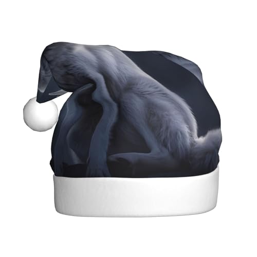 ZORIN Weihnachtsmütze, Weihnachtsmannmütze, Mondlicht, weißer Wolf, Uni, bequem, Plüsch, für Weihnachten, Neujahr, Urlaub, Partyzubehör ZORIN Weihnachtsmütze, Weihnachtsmannmütze, Mondlicht, weißer Wolf, Uni, bequem, Plüsch, für Weihnachten, Neujahr, Urlaub, Partyzubehör von ZORIN