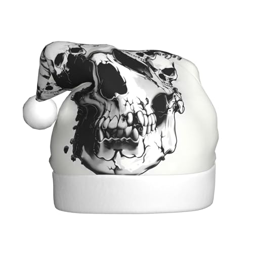 ZORIN Weihnachtsmütze, Weihnachtsmannmütze, Totenkopf, Riss, schlicht, Uni, bequem, Plüsch, für Weihnachten, Neujahr, Urlaub, Partyzubehör von ZORIN