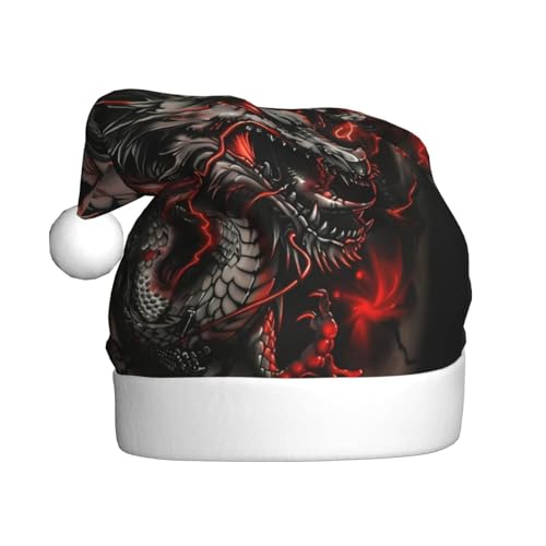 ZORIN Weihnachtsmütze, Weihnachtsmannmütze, roter Blitzdrachengesicht, Uni, bequem, Plüsch, für Weihnachten, Neujahr, Urlaub, Partyzubehör ZORIN Weihnachtsmütze, Weihnachtsmannmütze, roter Blitzdrachengesicht, Uni, bequem, Plüsch, für Weihnachten, Neujahr, Urlaub, Partyzubehör von ZORIN