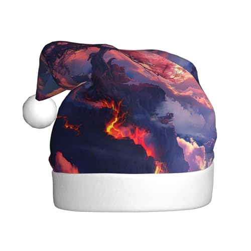 ZORIN Weihnachtsmütze, Weihnachtsmütze, Sonnenschein, Flamme, Traumwolke, Uni, bequem, Plüsch, für Weihnachten, Neujahr, Urlaub, Partyzubehör von ZORIN