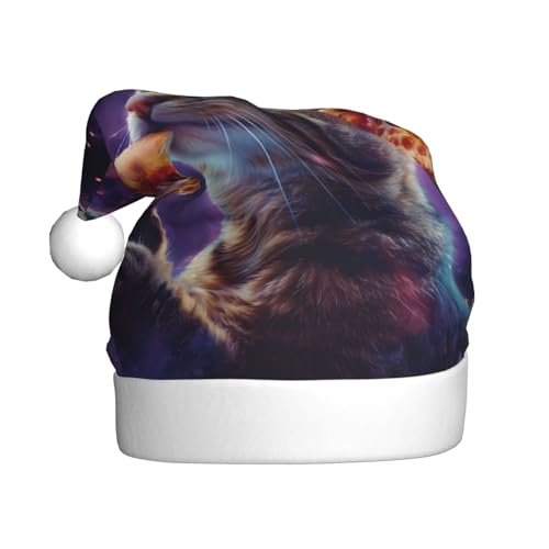 ZORIN Weihnachtsmütze, Weihnachtsmütze, Sternenhimmel, violette Katze, Uni, bequem, Plüsch, für Weihnachten, Neujahr, Urlaub, Partyzubehör ZORIN Weihnachtsmütze, Weihnachtsmütze, Sternenhimmel, violette Katze, Uni, bequem, Plüsch, für Weihnachten, Neujahr, Urlaub, Partyzubehör von ZORIN