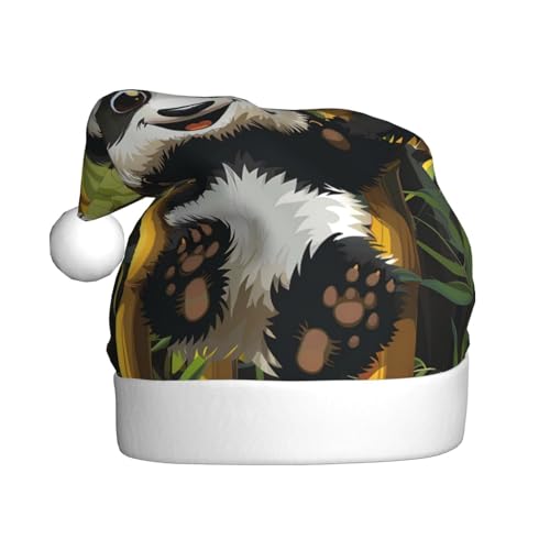 ZORIN Weihnachtsmütze, niedlicher Panda, Bambus, zum Aufhängen, Uni, bequem, Plüsch, für Weihnachten, Neujahr, Urlaub, Partyzubehör ZORIN Weihnachtsmütze, niedlicher Panda, Bambus, zum Aufhängen, Uni, bequem, Plüsch, für Weihnachten, Neujahr, Urlaub, Partyzubehör von ZORIN