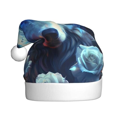 ZORIN Weihnachtsmütze, weiße Rosen, Wolf, Flamme, Uni, bequem, Plüsch, für Weihnachten, Neujahr, Urlaub, Partyzubehör ZORIN Weihnachtsmütze, weiße Rosen, Wolf, Flamme, Uni, bequem, Plüsch, für Weihnachten, Neujahr, Urlaub, Partyzubehör von ZORIN