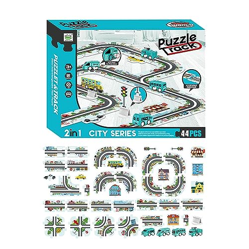 Puzzle-Track-Spielzeugset - Zusammengebautes Eisenbahnwaggon-Spielzeug für Kinder mit Puzzle | Vorschulspielzeug für Klassenzimmerbelohnungen, Eltern-Kind-Interaktion, Früherziehung im Zorq von ZORQ