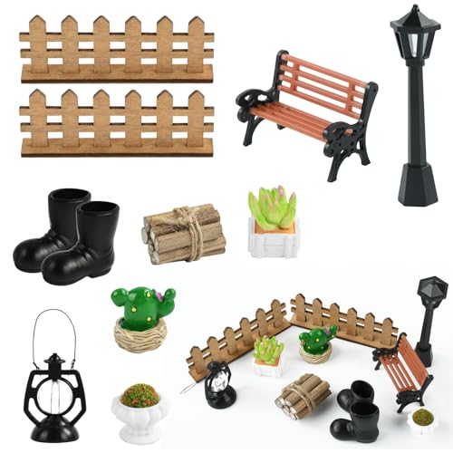 10 Stück Miniatur Garten Zubehör, Mini Gartenmöbel Deko, Miniatur Gartengeräte, Weihnachtswichtel Zubehör, Miniatur Garten Zubehör, für DIY, Feengarten Dekoration, Puppenhäuser 10 Stück Miniatur Garten Zubehör, Mini Gartenmöbel Deko, Miniatur Gartengeräte, Weihnachtswichtel Zubehör, Miniatur Garten Zubehör, für DIY, Feengarten Dekoration, Puppenhäuser von ZOSIGN