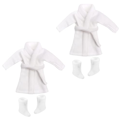 2 Stück Weihnachtselfen Bademantel Weiß, Bademantel für Elfenpuppen mit 2 Stück Socke,Elfen Puppen Kleidungszubehör, für Puppendekorationen Zubehör 2 Stück Weihnachtselfen Bademantel Weiß, Bademantel für Elfenpuppen mit 2 Stück Socke,Elfen Puppen Kleidungszubehör, für Puppendekorationen Zubehör von ZOSIGN