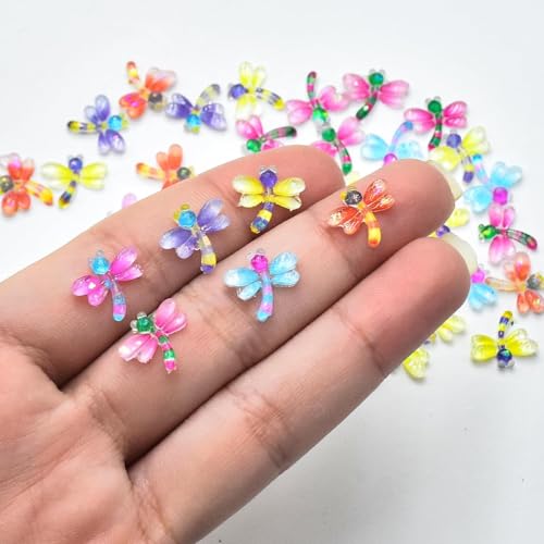 50 Stück Miniatur Libelle Deko, Bunte Kleine Ornamente für Miniatur-Puppenhaus-Zubehör, Garten Dekorationen, DIY von ZOSIGN