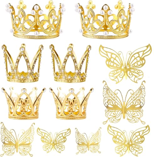 ZOSIGN 6 Stück Krone Cake Topper, Gold Krone Kuchen Topper, mit 24 Stück Schmetterling Tortendeko, Mini Krone Cupcake Picks, für Baby Shower Geburtstag Hochzeit Royal Thema Party ZOSIGN 6 Stück Krone Cake Topper, Gold Krone Kuchen Topper, mit 24 Stück Schmetterling Tortendeko, Mini Krone Cupcake Picks, für Baby Shower Geburtstag Hochzeit Royal Thema Party von ZOSIGN