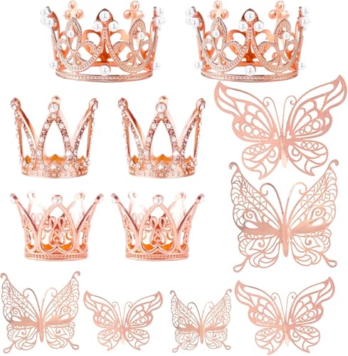 ZOSIGN 6 Stück Krone Cake Topper, Roségold Krone Kuchen Topper, mit 24 Stück Schmetterling Tortendeko, Mini Krone Cupcake Picks, für Hochzeit Geburtstag Baby Shower Party Kuchen Dekoendeko ZOSIGN 6 Stück Krone Cake Topper, Roségold Krone Kuchen Topper, mit 24 Stück Schmetterling Tortendeko, Mini Krone Cupcake Picks, für Hochzeit Geburtstag Baby Shower Party Kuchen Dekoendeko von ZOSIGN
