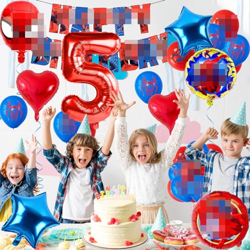Cartoon Luftballons Geburtstag, Geburtstagsdeko 5 Jahre Junge, Thema Geburtstag Dekoration, Cartoon Geburtstag Deko, Kindergeburtstag Deko 5 Jahre, Cartoon Party Dekoration von ZOSIGN