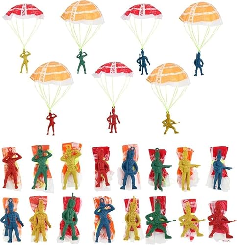 Fallschirm Spielzeug Kinder, 18pcs Fallschirmspringer Spielzeug Set, Spielzeug Soldaten Fallschirm, Fallschirmspringer Spielzeug, Wurfspiel für Draußen, Drinnen und auf Partys von ZOSIGN