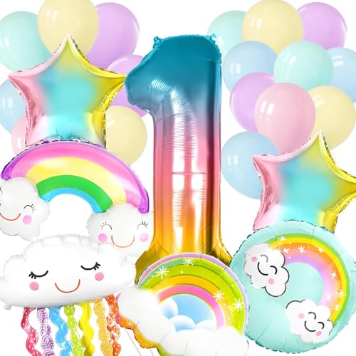 Geburtstagsballons Regenbogen, 35pcs Geburtstagsdeko Regenbogen, 1. Geburtstag Mädchen Ballon, Regenbogen Ballon Set, Geeignet für Geburtstagsfeiern für 1-jährige Mädchen, Babyparty Geburtstagsballons Regenbogen, 35pcs Geburtstagsdeko Regenbogen, 1. Geburtstag Mädchen Ballon, Regenbogen Ballon Set, Geeignet für Geburtstagsfeiern für 1-jährige Mädchen, Babyparty von ZOSIGN