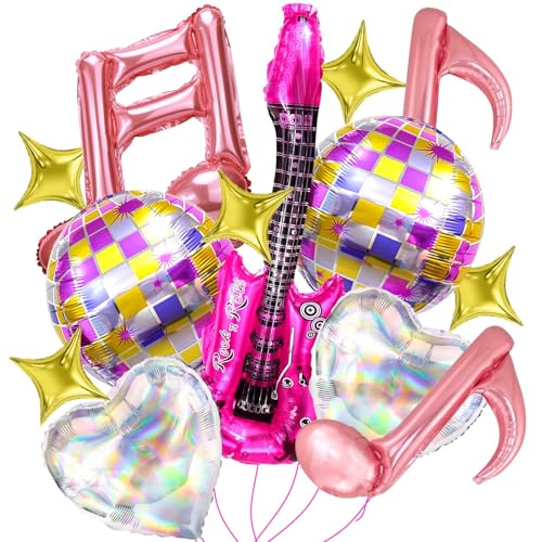 Gitarre Luftballon, 14pcs Ballons Musik, Musiknoten Ballons, Disco Balloons, Stern Ballon, Herz Ballon, Party Balloons - Geeignet für Geburtstage, Disco-Partys, Sänger-Fan-Partys Gitarre Luftballon, 14pcs Ballons Musik, Musiknoten Ballons, Disco Balloons, Stern Ballon, Herz Ballon, Party Balloons - Geeignet für Geburtstage, Disco-Partys, Sänger-Fan-Partys von ZOSIGN