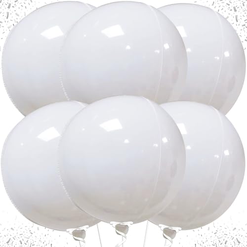 Luftballons Weiß, 6 Stück 22 Zoll Metallic Weiß Folienballons, Hochzeit Luftballons, Grosse Luftballons Weiß, für Verlobung Hochzeit Geburtstag Babyparty Valentinstag Party Deko Luftballons Weiß, 6 Stück 22 Zoll Metallic Weiß Folienballons, Hochzeit Luftballons, Grosse Luftballons Weiß, für Verlobung Hochzeit Geburtstag Babyparty Valentinstag Party Deko von ZOSIGN